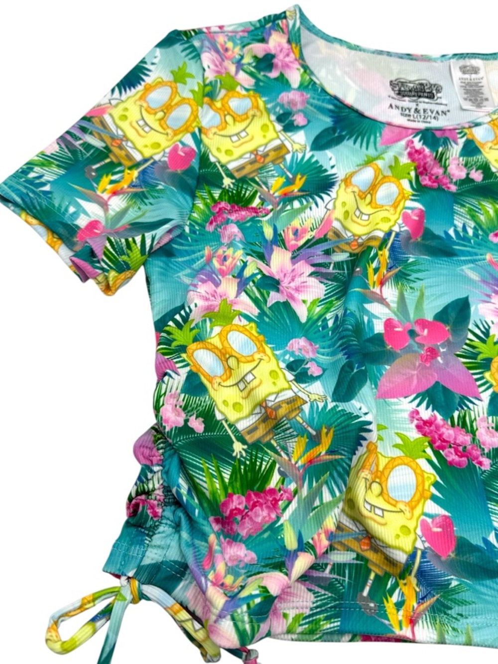 Andy & Evan x SpongeBob SquarePants Tropical Rash Guard Set - Size L (12/14) - Picture 5 of 16